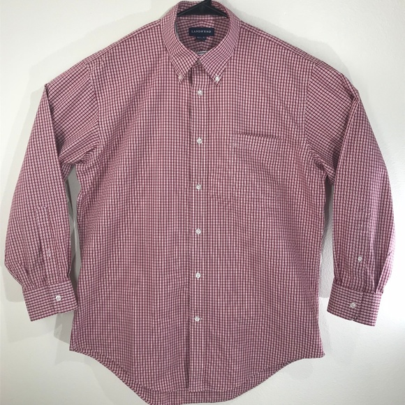 Lands' End Other - Lands End Men's Red & White Button Down 16 1/2 32